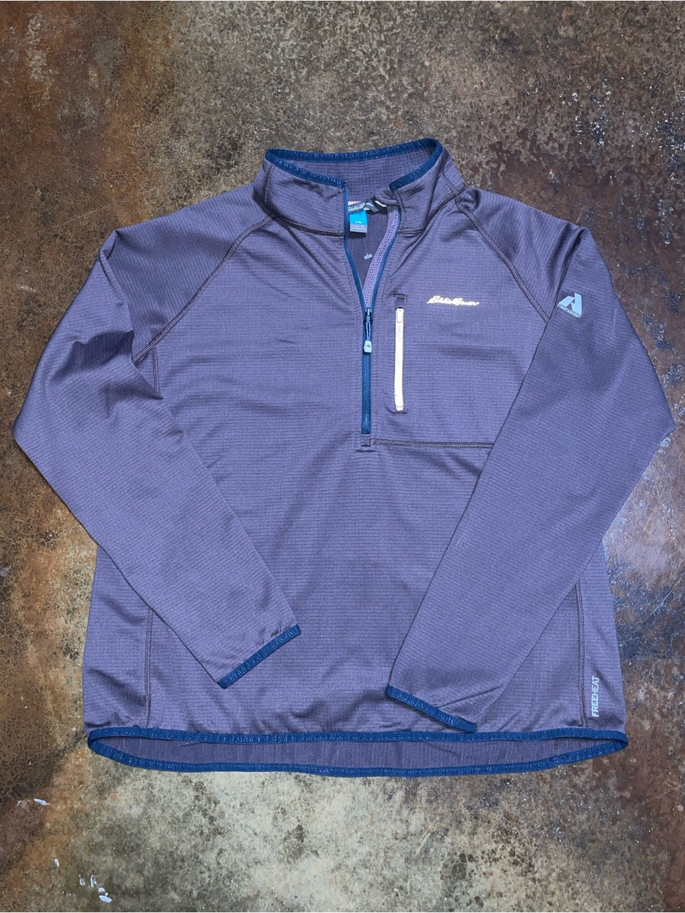 Eddie Bauer Gray/Purple Performance Quarter-Zip Pullover